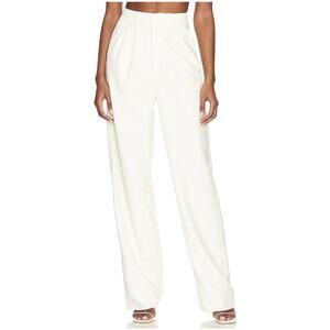 Nonchalant White Label Wide-Leg Pant, Medium NWT, Long Pleated Designer Trouser